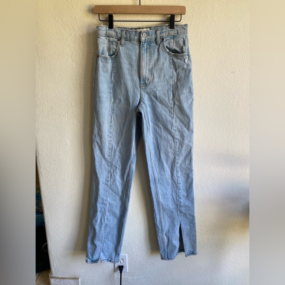 Abercrombie & Fitch the ‘90s Straight Ultra High Rise With Slits Jean Denim